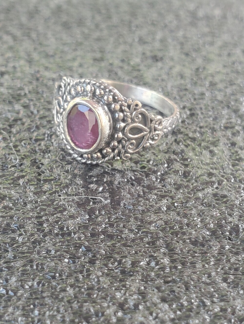 Bali Legacy Ruby Vintage-Inspired Sterling Silver Ring Designer Bali Le